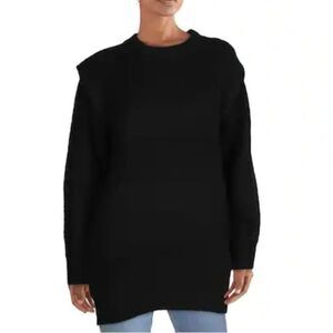 Vero Moda Sweater vmdaisyshoulder long blouse Black Crewneck Neutral Casual Cute